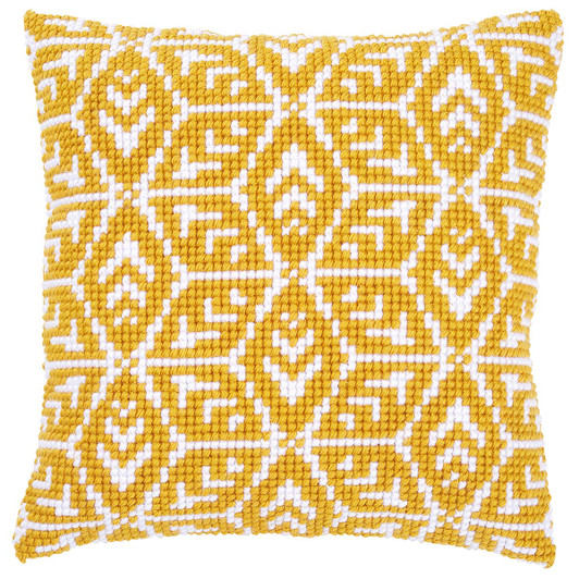 Vervaco Yellow Geometric Design Pillow Cover Needlepoint Kit