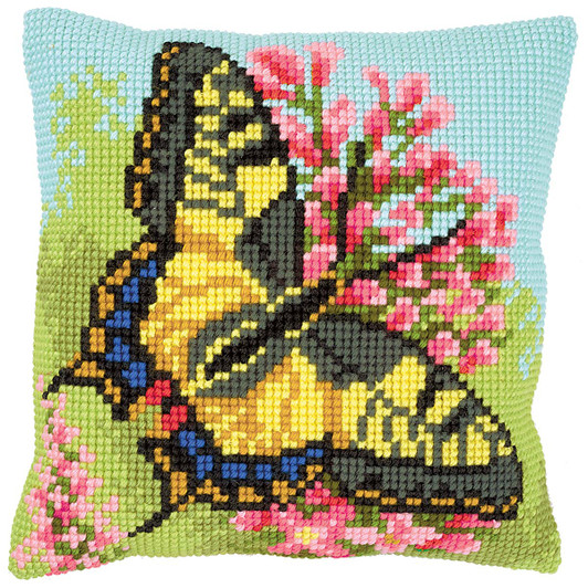 Vervaco Butterfly Pillow Cover Needlepoint Kit Vervaco Butterfly Pillow Cover Needlepoint Kit