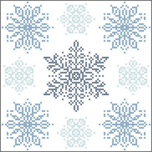 Herrschners Winter Flurries Quilt Blocks Stamped Cross-Stitch Herrschners Winter Flurries Quilt Blocks Stamped Cross-Stitch