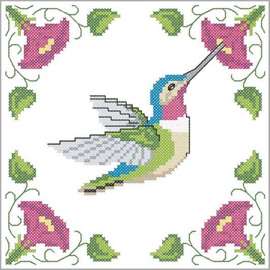 Herrschners Hummingbird Flutter Stamped Cross-Stitch Herrschners Hummingbird Flutter Stamped Cross-Stitch
