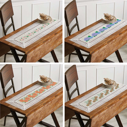 Herrschners Four-Season Table Runner Stamped Embroidery Kit