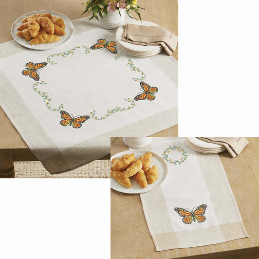 Herrschners Royal Monarch Table Topper & Runner Stamped Cross-Stitch Kit