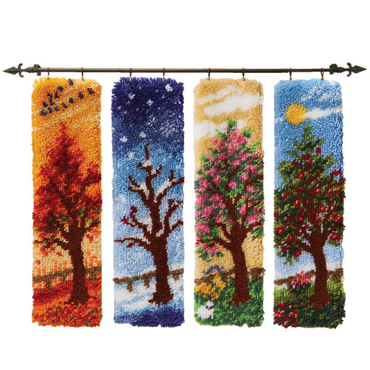 Herrschners Four Seasons Landscapes Kit & Hanger Latch Hook Kit