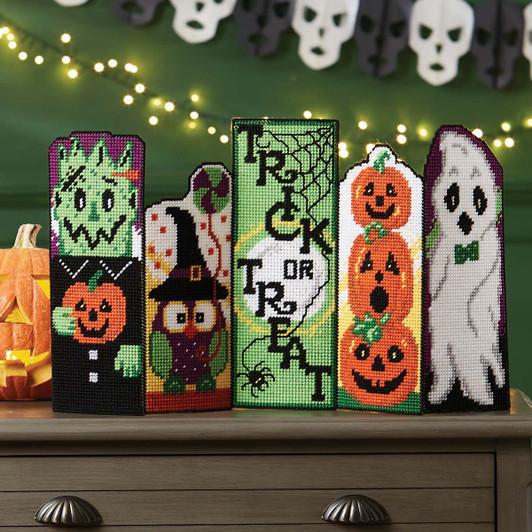 Herrschners Halloween Mantel Sitters Plastic Canvas Kit Herrschners Halloween Mantel Sitters Plastic Canvas Kit