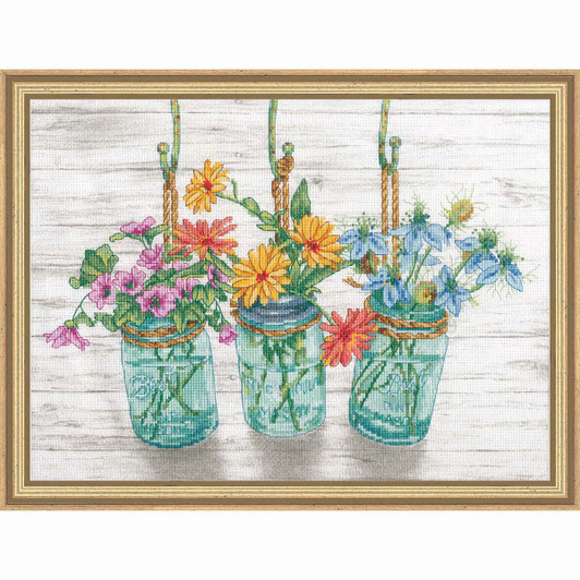 Dimensions Flowering Jars Counted Cross-Stitch Kit Dimensions Flowering Jars Counted Cross-Stitch Kit