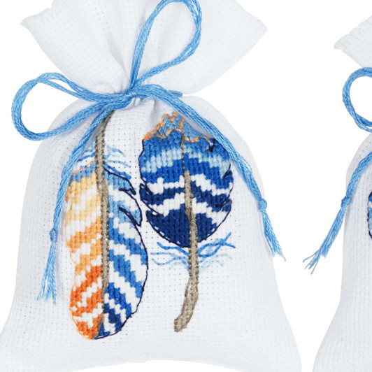 Vervaco Feathers Blue & Yellow Bag Counted Cross-Stitch Kit