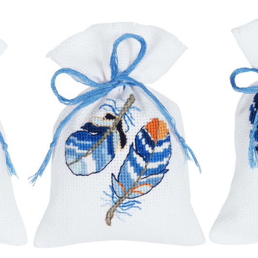 Vervaco Feathers Blue & Yellow Bag Counted Cross-Stitch Kit