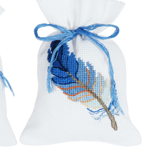 Vervaco Feathers Blue & Yellow Bag Counted Cross-Stitch Kit