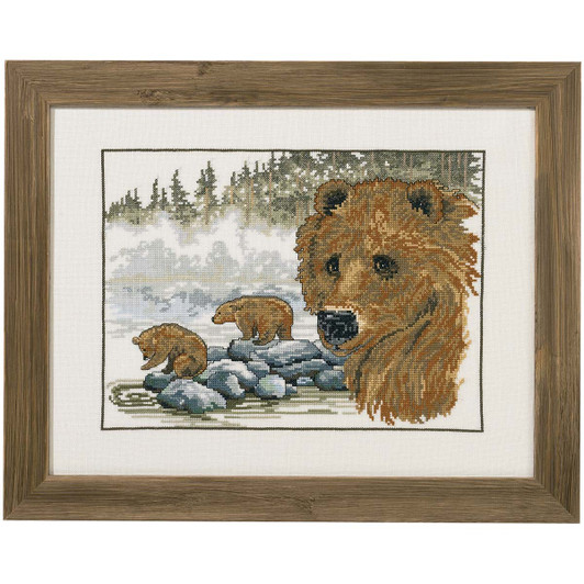 Permin The Brown Bear Counted Cross-Stitch Kit Permin The Brown Bear Counted Cross-Stitch Kit