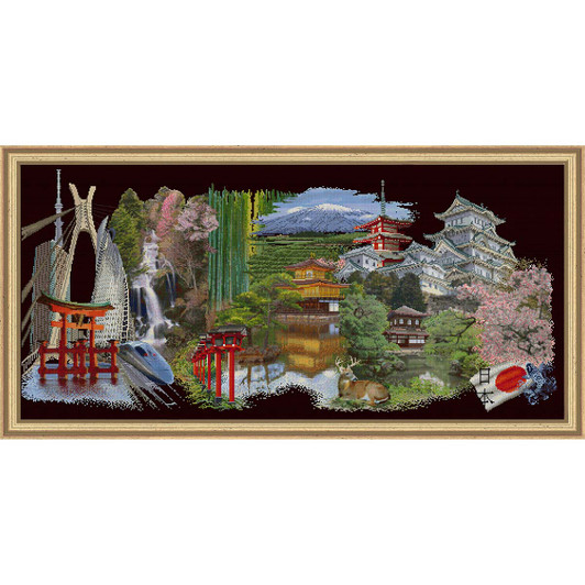 Thea Gouverneur Japan on Black Counted Cross-Stitch Kit Thea Gouverneur Japan on Black Counted Cross-Stitch Kit