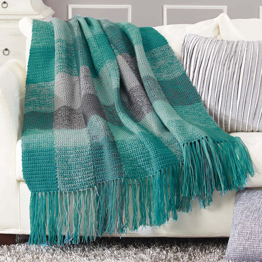 Herrschners Stormy Skies Plaid Blanket Crochet Kit Herrschners Stormy Skies Plaid Blanket Crochet Kit