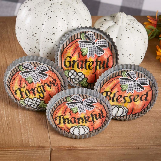 Herrschners Harvest Wishes Coasters Plastic Canvas Kit
