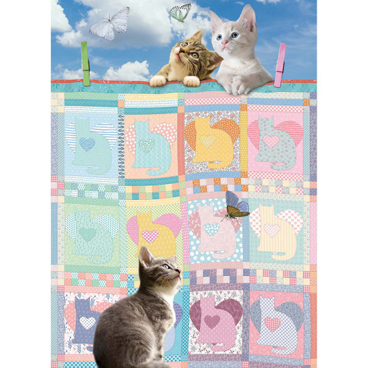 Cobble Hill Quilted Kittens Jigsaw Puzzle Cobble Hill Quilted Kittens Jigsaw Puzzle