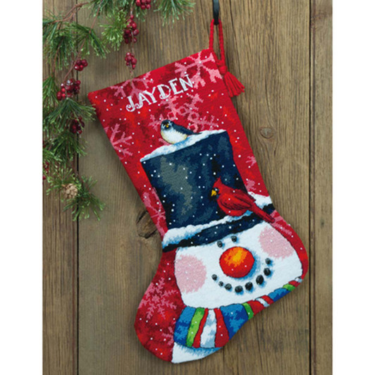 Dimensions Snowman and Friends Stocking Needlepoint Kit Dimensions Snowman and Friends Stocking Needlepoint Kit