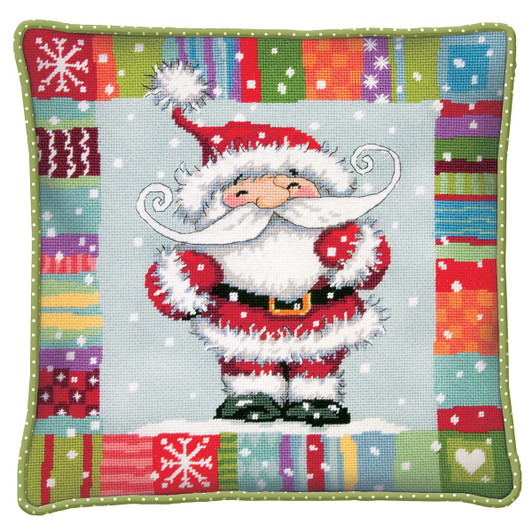 Dimensions Patterned Santa Needlepoint Kit Dimensions Patterned Santa Needlepoint Kit