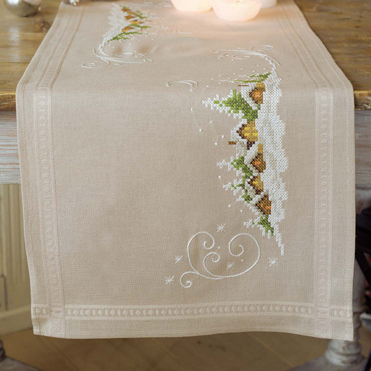 Vervaco Christmas Village Table Runner Stamped Cross-Stitch Kit Vervaco Christmas Village Table Runner Stamped Cross-Stitch Kit