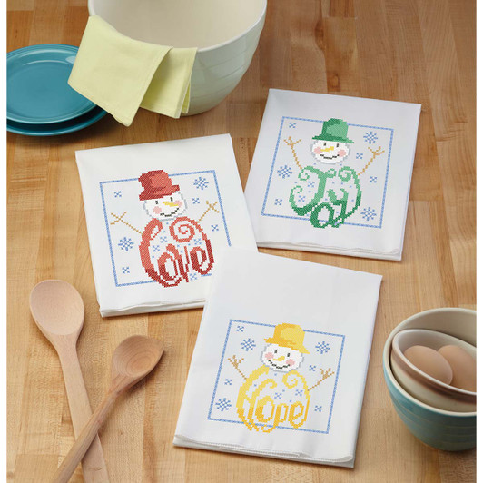 Winter Blessings Towel Trio Thread Kit Winter Blessings Towel Trio Thread Kit