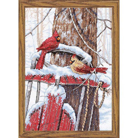 Dimensions Cardinals on Sled Counted Cross-Stitch Kit Dimensions Cardinals on Sled Counted Cross-Stitch Kit
