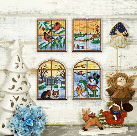 Orchidea Winter Windows Plastic Canvas Kit