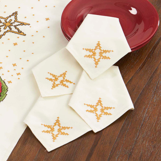 Herrschners Nativity Napkins Stamped Cross-Stitch Herrschners Nativity Napkins Stamped Cross-Stitch