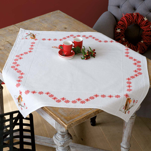 Vervaco Proud Robin Table Topper Counted Cross-Stitch Kit Vervaco Proud Robin Table Topper Counted Cross-Stitch Kit