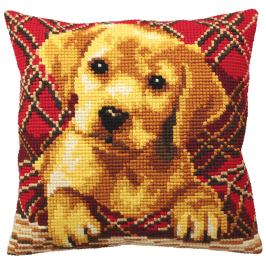 Collection D'Art Brandy-Dog Pillow Cover Needlepoint Kit