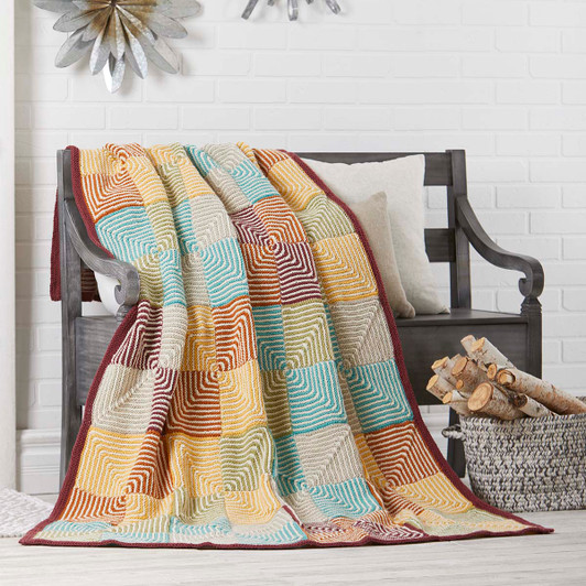 Herrschners Step Into Autumn Afghan Knit Kit
