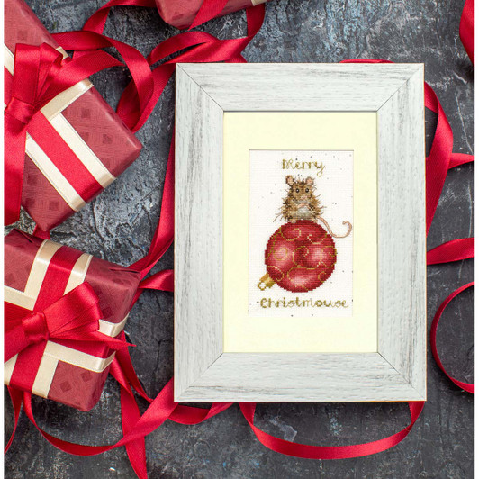 Bothy Threads Merry Christmouse Christmas Card Counted Cross-Stitch Kit