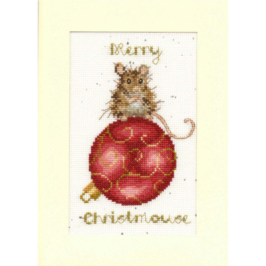 Bothy Threads Merry Christmouse Christmas Card Counted Cross-Stitch Kit