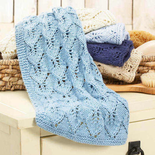 Leafy Hand Towels Set Knit Yarn Kit