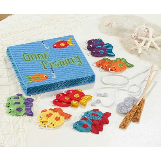 Herrschners Gone Fishing Play Set Plastic Canvas Kit