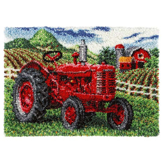 Herrschners Vintage Red Tractor Latch Hook Kit Herrschners Vintage Red Tractor Latch Hook Kit