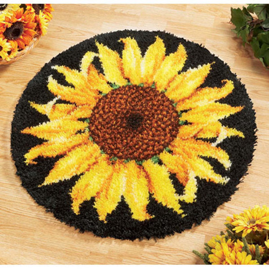 Herrschners Striking Sunflower Latch Hook Kit Herrschners Striking Sunflower Latch Hook Kit