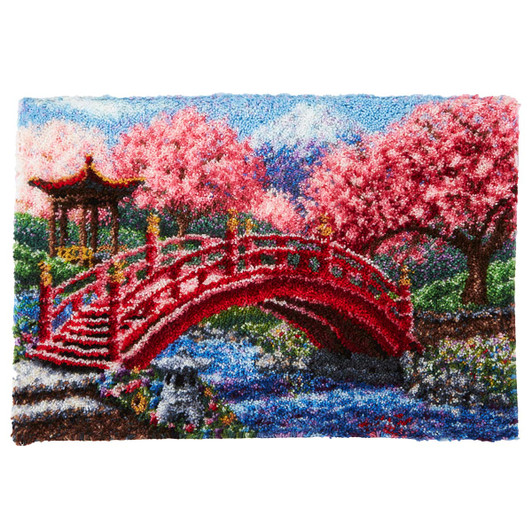 Herrschners Cherry Blossom Bridge Latch Hook Kit Herrschners Cherry Blossom Bridge Latch Hook Kit