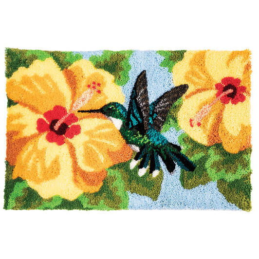 Herrschners Hummingbird & Hibiscus Latch Hook Kit
