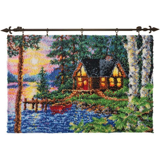 Herrschners Lakeside Cabin Latch Hook Kit