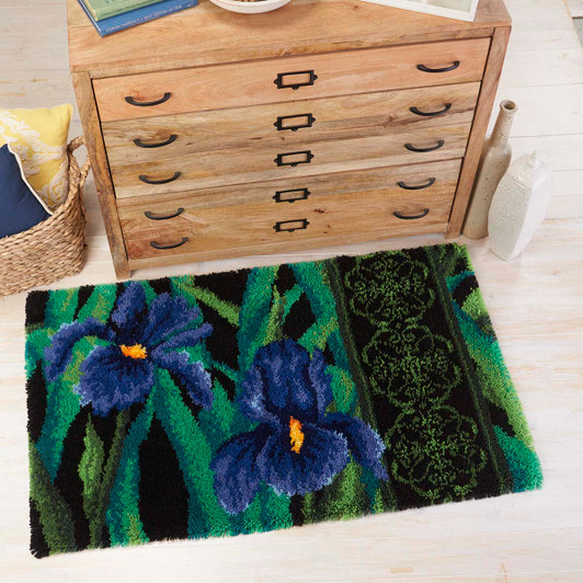 Herrschners Delicate Iris Designer #14 Latch Hook Kit Herrschners Delicate Iris Designer #14 Latch Hook Kit