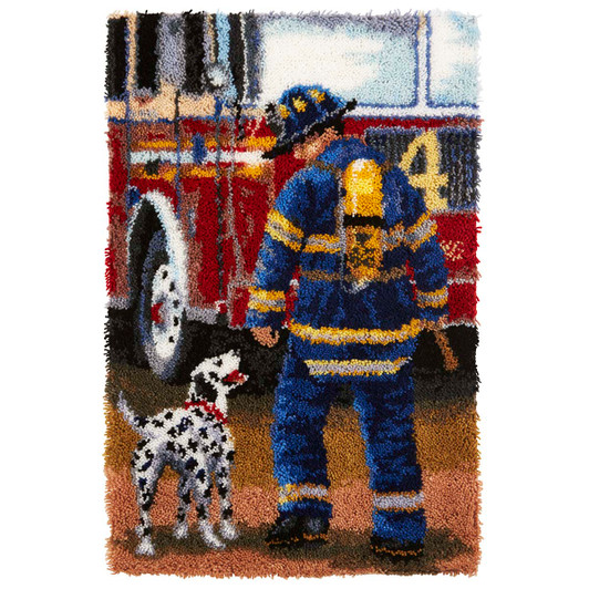 Herrschners Firefighter Latch Hook Kit Herrschners Firefighter Latch Hook Kit