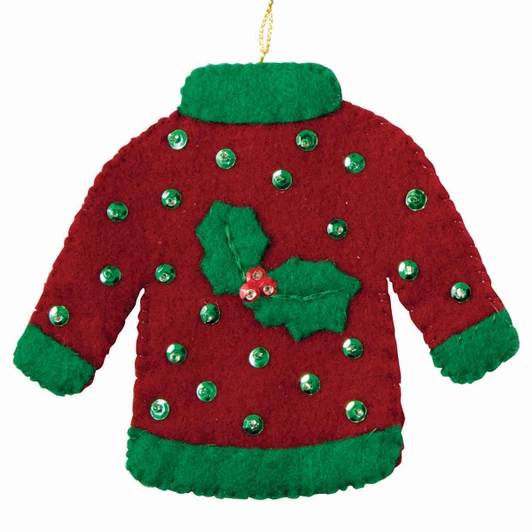 Herrschners Holiday Sweaters Felt & Sequin Kit