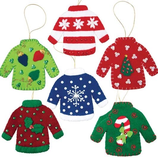 Herrschners Holiday Sweaters Felt & Sequin Kit