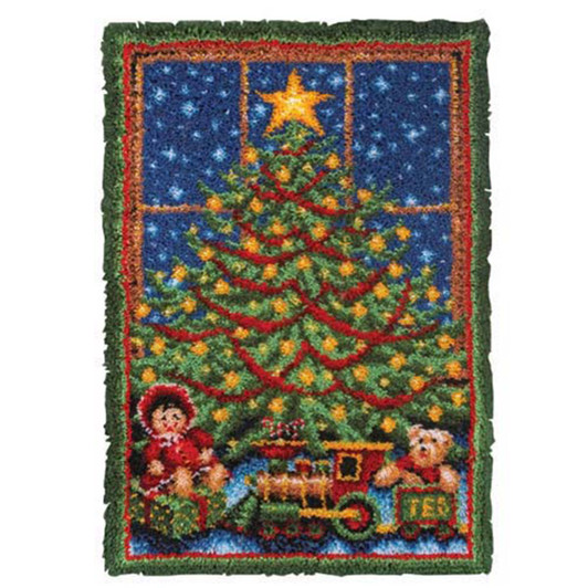 Herrschners Christmas Penguins Tree Skirt Latch Hook Kit