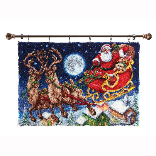 Herrschners Santa's Sleigh Ride Latch Hook Kit Herrschners Santa's Sleigh Ride Latch Hook Kit