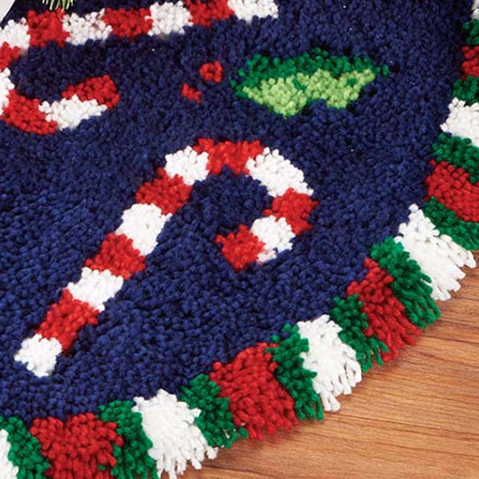 Herrschners Candy Cane Tree Skirt Latch Hook Kit