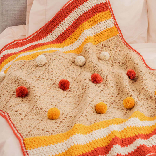 Red Heart Pompom Party Blanket Crochet Kit Red Heart Pompom Party Blanket Crochet Kit
