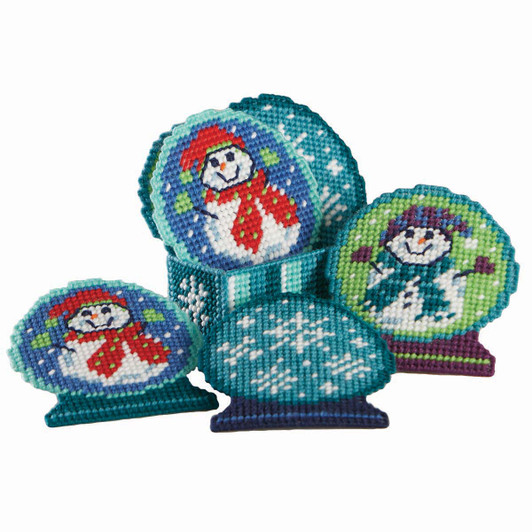 Herrschners Snowtime Coasters & Holder Plastic Canvas Kit Herrschners Snowtime Coasters & Holder Plastic Canvas Kit