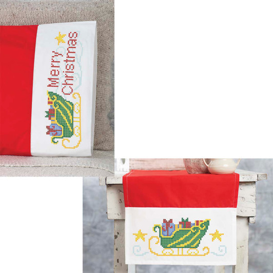 Herrschners Holiday Rush Set Stamped Cross-Stitch Herrschners Holiday Rush Set Stamped Cross-Stitch