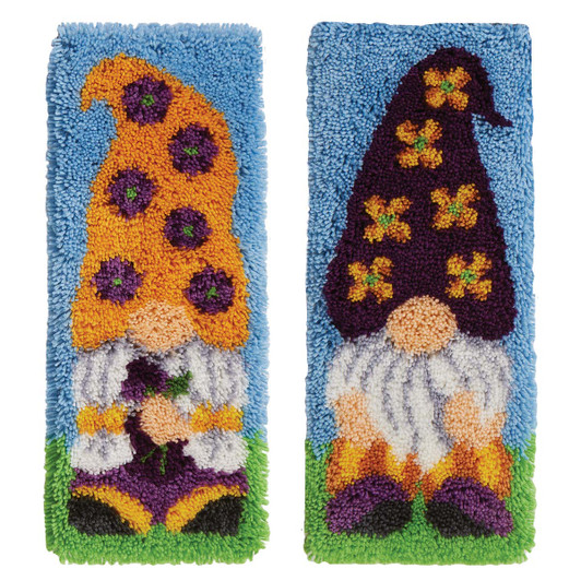 Herrschners Spring & Flower Garden Gnome, Set of 2 Latch Hook Kit