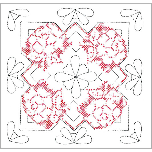 Herrschners Cora Quilt Blocks Stamped Cross-Stitch or Stamped Embroidery Herrschners Cora Quilt Blocks Stamped Cross-Stitch or Stamped Embroidery