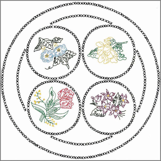Herrschners Adaline Quilt Blocks Stamped Cross-Stitch or Stamped Embroidery Herrschners Adaline Quilt Blocks Stamped Cross-Stitch or Stamped Embroidery