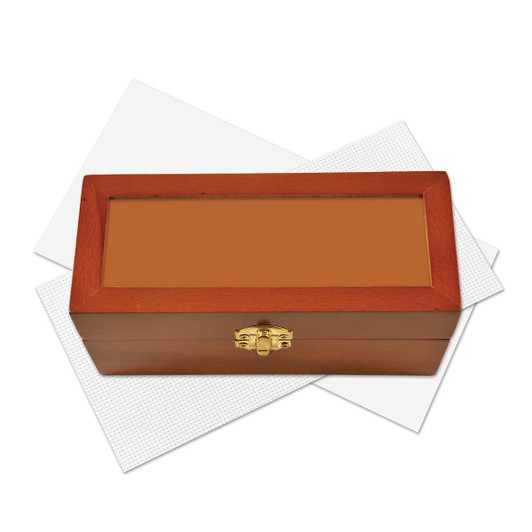 Herrschners Wooden Floss Box and Fabric Stamped Embroidery